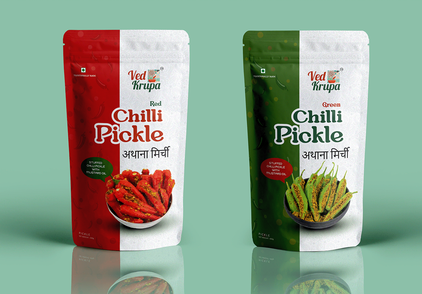 Ved Krupa - Chilli Pickle - Pouch Packaging